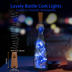 10 Pack 20 LEDs Waterproof Wine Bottle Cork Lights Mini Fairy Lights for Wedding Party DIY Decor