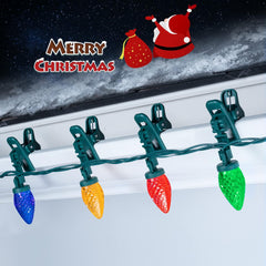 C9 LED Christmas Lights 66FT 100 Strawberry Bulbs with Spring Clips, Waterproof