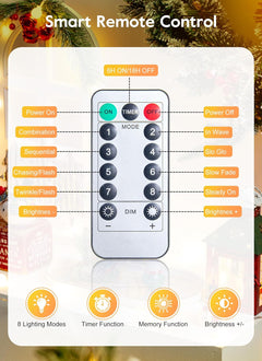 39FT LED Christmas Mini String Lights with Remote, USB Operated