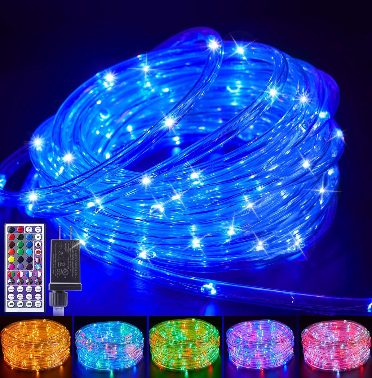 72ft Color Changing Rope Lights - 200 LED with Remote