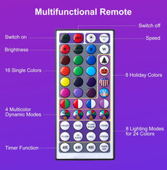 72ft Color Changing Rope Lights - 200 LED with Remote