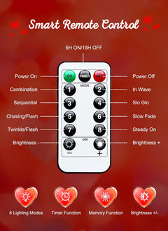 39FT Red LED Mini String Lights, USB Operated, Waterproof