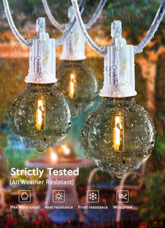 30FT Outdoor String Lights - 30 G40 Shatterproof Bulbs, Waterproof