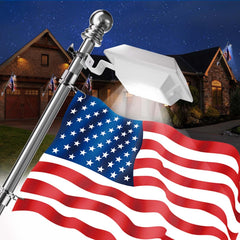 Solar Flag Pole Lights – Fits 1-2.36" & 1-1.5" Poles, IP65 Waterproof, 6-18H LED