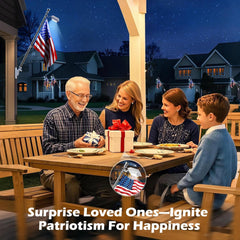 Solar Flag Pole Lights – Fits 1-2.36" & 1-1.5" Poles, IP65 Waterproof, 6-18H LED