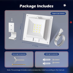Solar Flag Pole Lights – Fits 1-2.36" & 1-1.5" Poles, IP65 Waterproof, 6-18H LED
