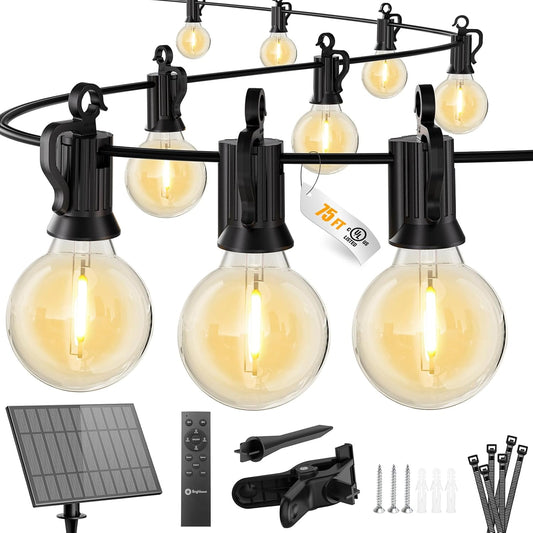 Solar String Lights - 75 FT, 36 LED, Waterproof, Dimmable