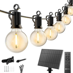 Solar String Lights - 158 FT, 75 LED, Waterproof, Dimmable