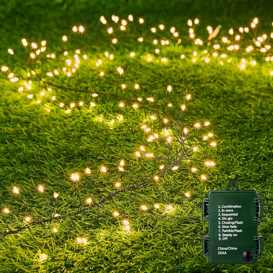 Battery Operated Fairy Lights - 10FT, 120LED, Green Wire