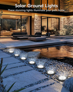 Solar In-Ground Lights - 12 Pack, White, Waterproof