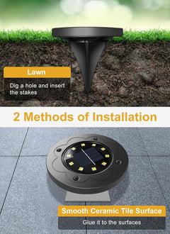 Solar In-Ground Lights - 12 Pack, White, Waterproof