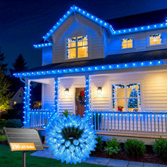138ft 200 LED C9 Strawberry Solar Christmas String Lights Outdoor, Blue, Timer & 8 Modes