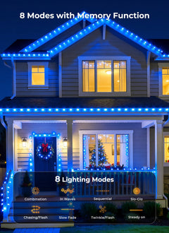 138ft 200 LED C9 Strawberry Solar Christmas String Lights Outdoor, Blue, Timer & 8 Modes