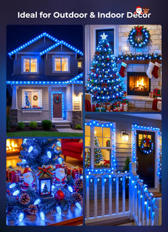 138ft 200 LED C9 Strawberry Solar Christmas String Lights Outdoor, Blue, Timer & 8 Modes