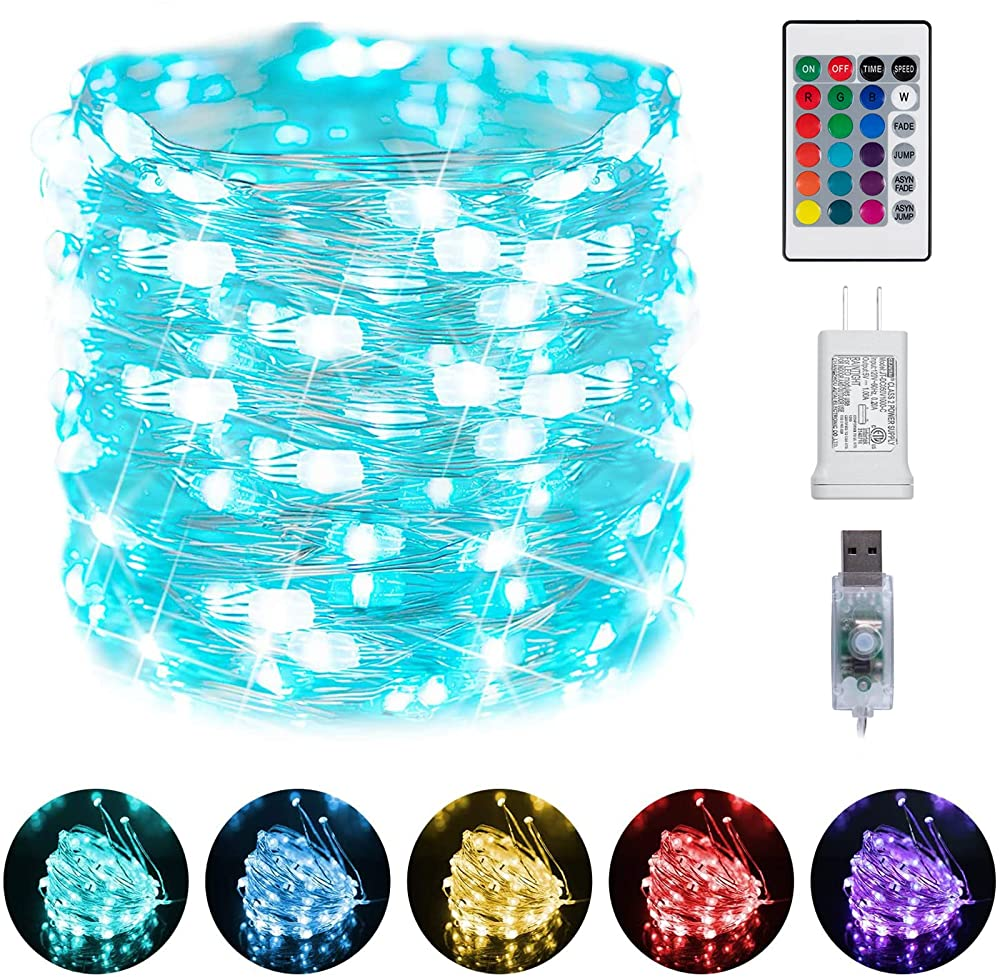 Color Changing Fairy Lights with Remote, 16 Colors, 28 Modes