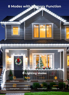 138ft 200 LED C9 Strawberry Solar Christmas String Lights Outdoor, Cool White, Timer & 8 Modes