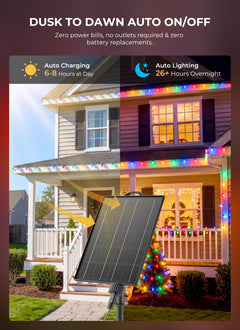72ft 100 LED C9 Strawberry Solar Christmas String Lights Outdoor, Multicolor, Timer & 8 Modes