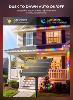 138ft 200LED C9 Strawberry Solar Christmas String Lights Outdoor, Multicolor, Timer & 8 Modes