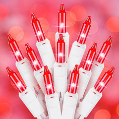 Red Christmas String Lights, 50 Count 10 Feet Mini Valentine's Day Lights
