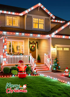 138ft 200 LED C9 Strawberry Solar Christmas Lights Outdoor, Red & White, Timer & 8 Modes