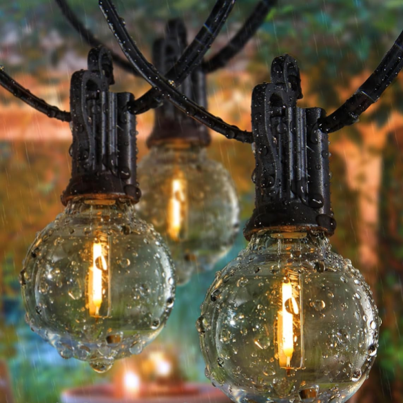 Waterproof G40 Globe Patio Lights - 25ft Connectable