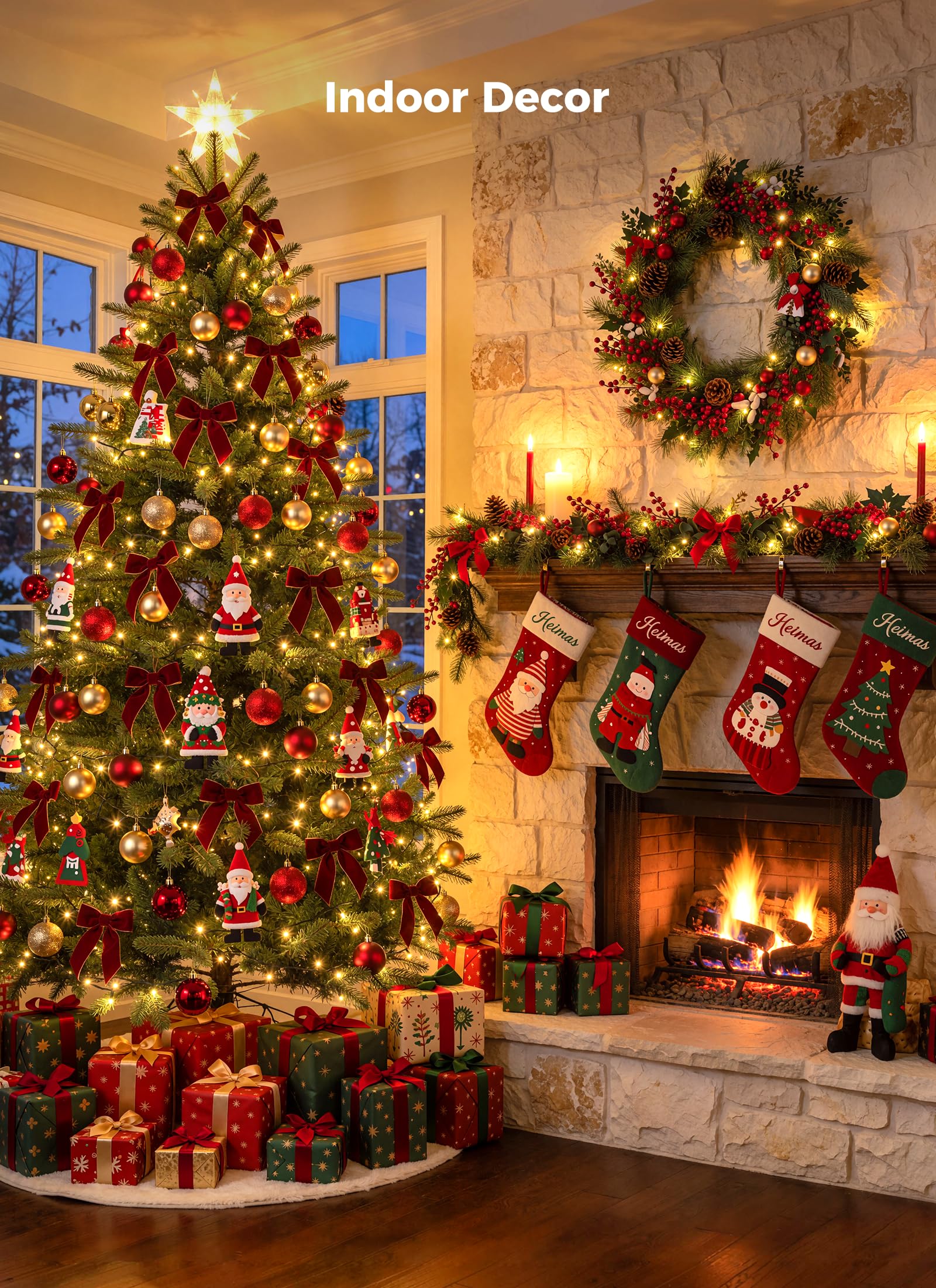 1000 LED 50FT Christmas Firecracker Cluster Lights, 12 Modes Timer Remote