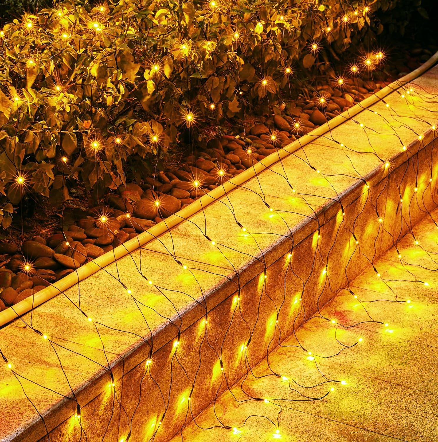 2 Pack 12×5FT 360 LED Christmas Net Lights, Waterproof IP65, 12 Modes, Outdoor, Warm White