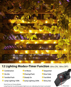 2 Pack 12×5FT 360 LED Christmas Net Lights, Waterproof IP65, 12 Modes, Outdoor, Warm White