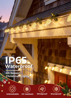 Brightown 300 LED C9 Xmas String Lights,195FT Warm White,8 Modes Timer