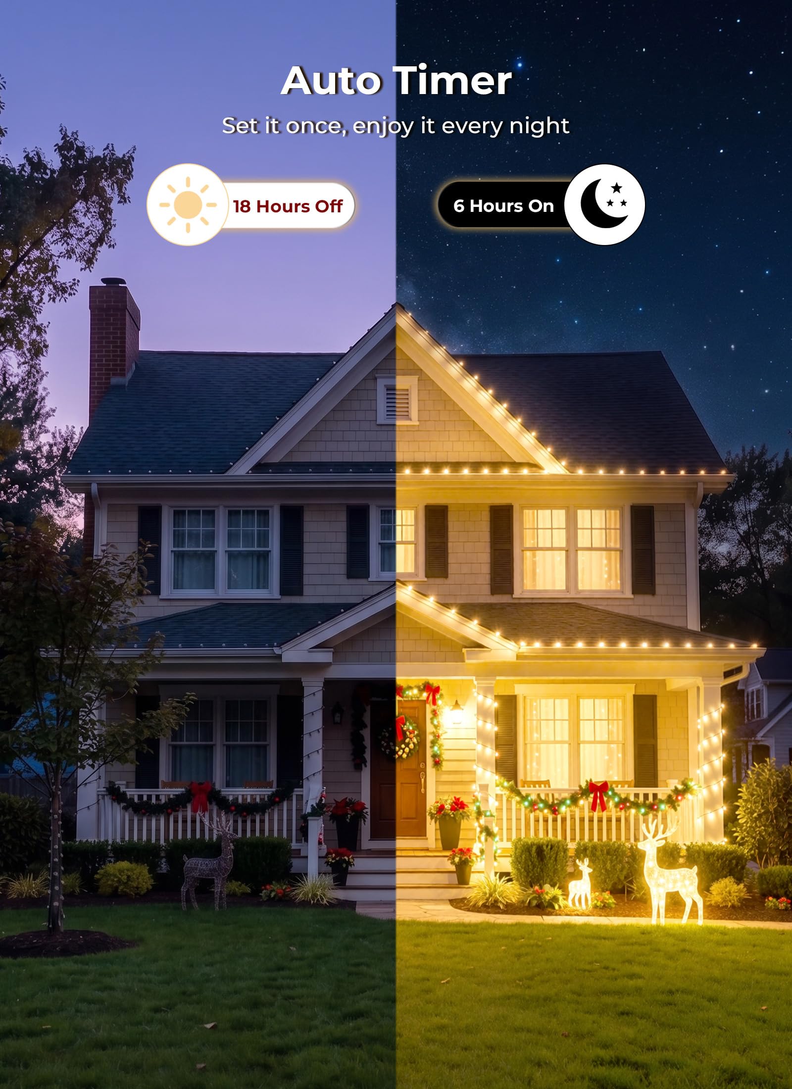Brightown 300 LED C9 Xmas String Lights,195FT Warm White,8 Modes Timer