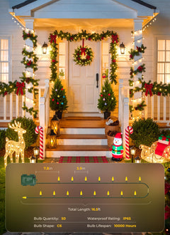 Brightown 4 Pack Battery Xmas String Lights,16.5FT Warm White,8 Modes Timer