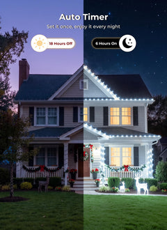 Brightown 300 LED C9 Xmas String Lights,195FT Pure White,8 Modes Timer