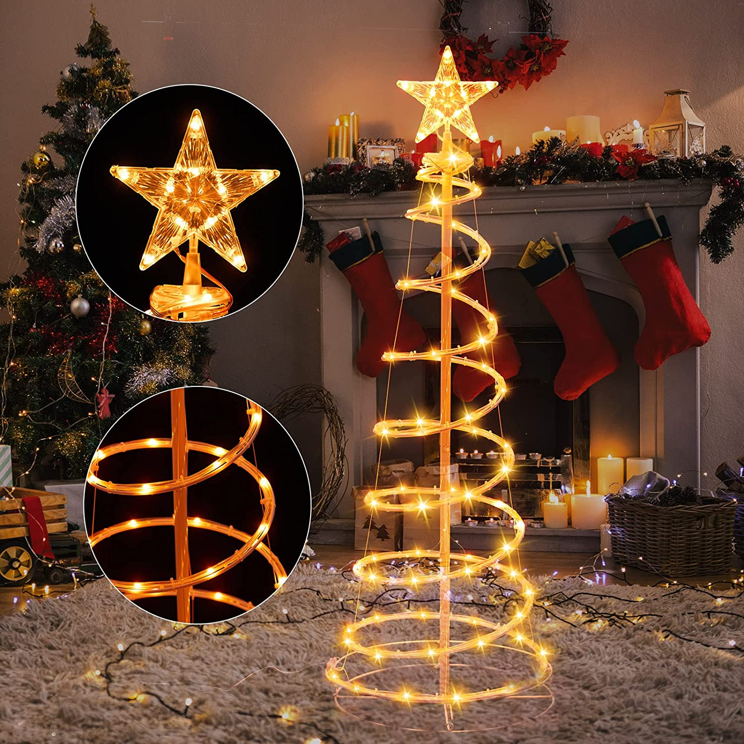 Christmas LED Spiral Tree Lights, 16 colors with Remote – Brightown Decor