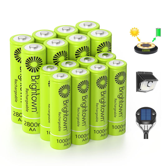 8-Pack 1.2V 2800mAh NiMH Rechargeable AAA Batteries for Solar Lights and Household Devices