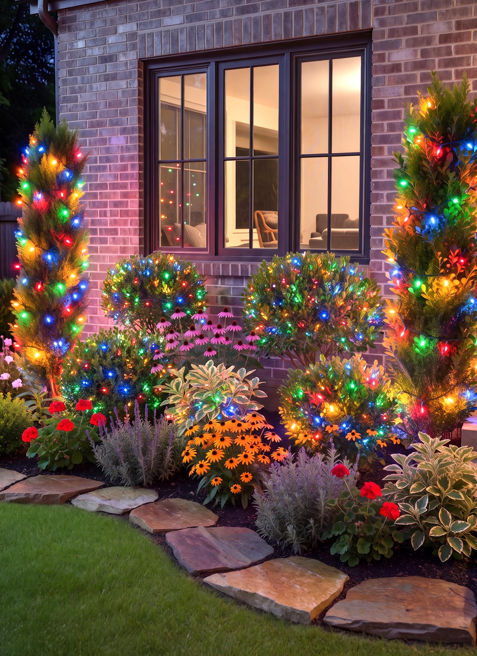 4Pack 156FT 400 LED Solar Christmas Lights Outdoor, Multicolor, 8 Lighting Modes