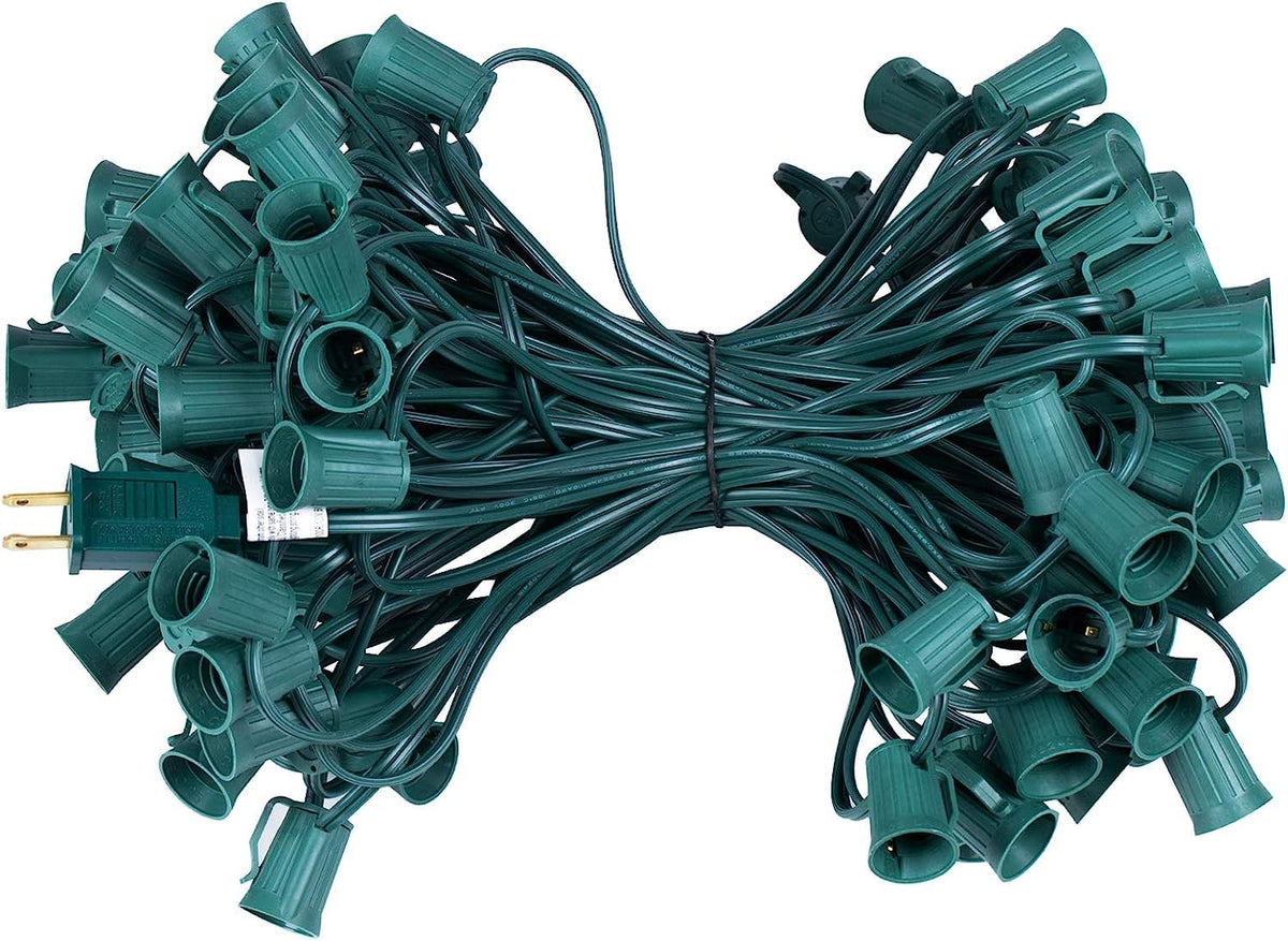 1 x 50 Feet / 50 Sockets / Green Wire