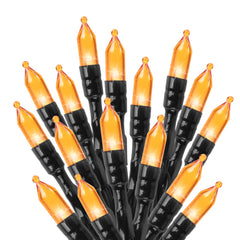 33 Feet / 100 LED / Orange / Black Wire