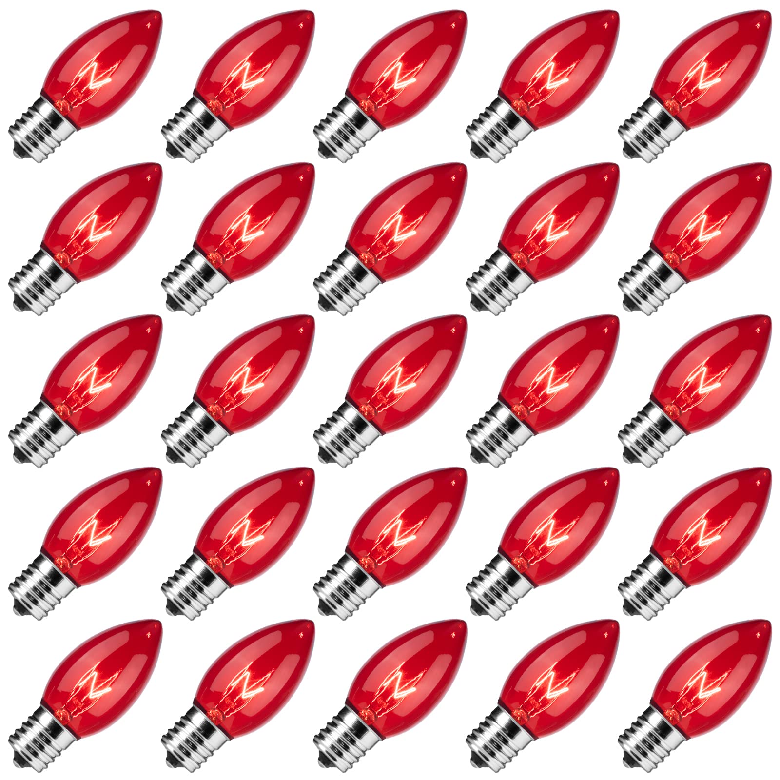 25 Count / Satin Bulbs / Red