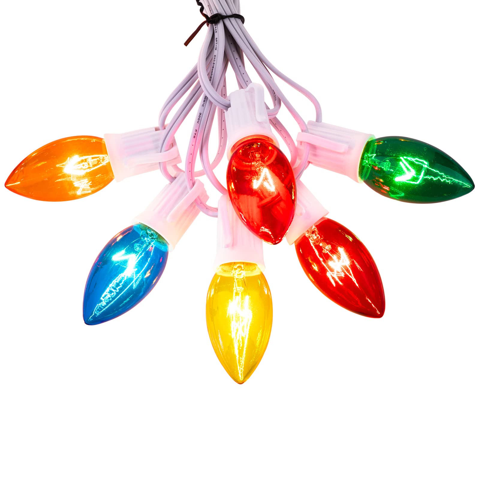 25 Feet / 25 Satin Bulbs / Multicolor