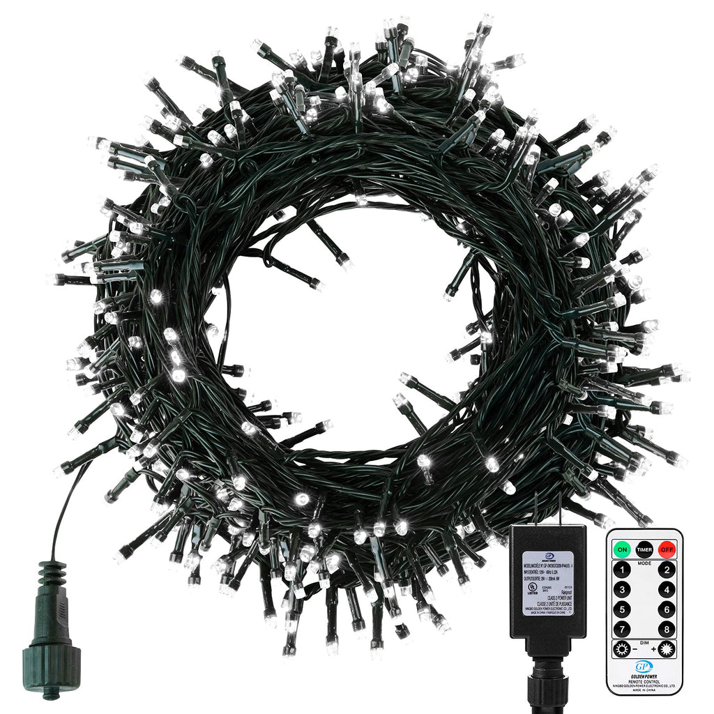 98 Feet / 300 LED / Pure White / Green Wire