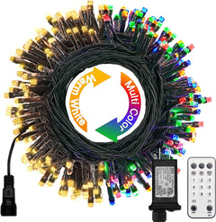168 Feet / 600 LED / Warm White and Multicolor/ Green Wire