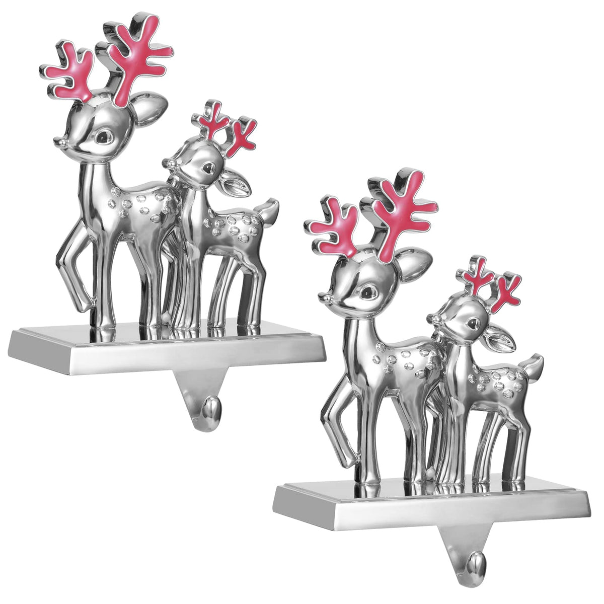 2 x Double Reindeer / Silver Red