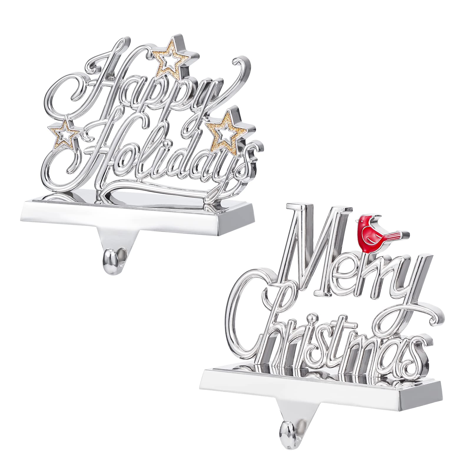 2 Holder / Happy & Merry / Silver