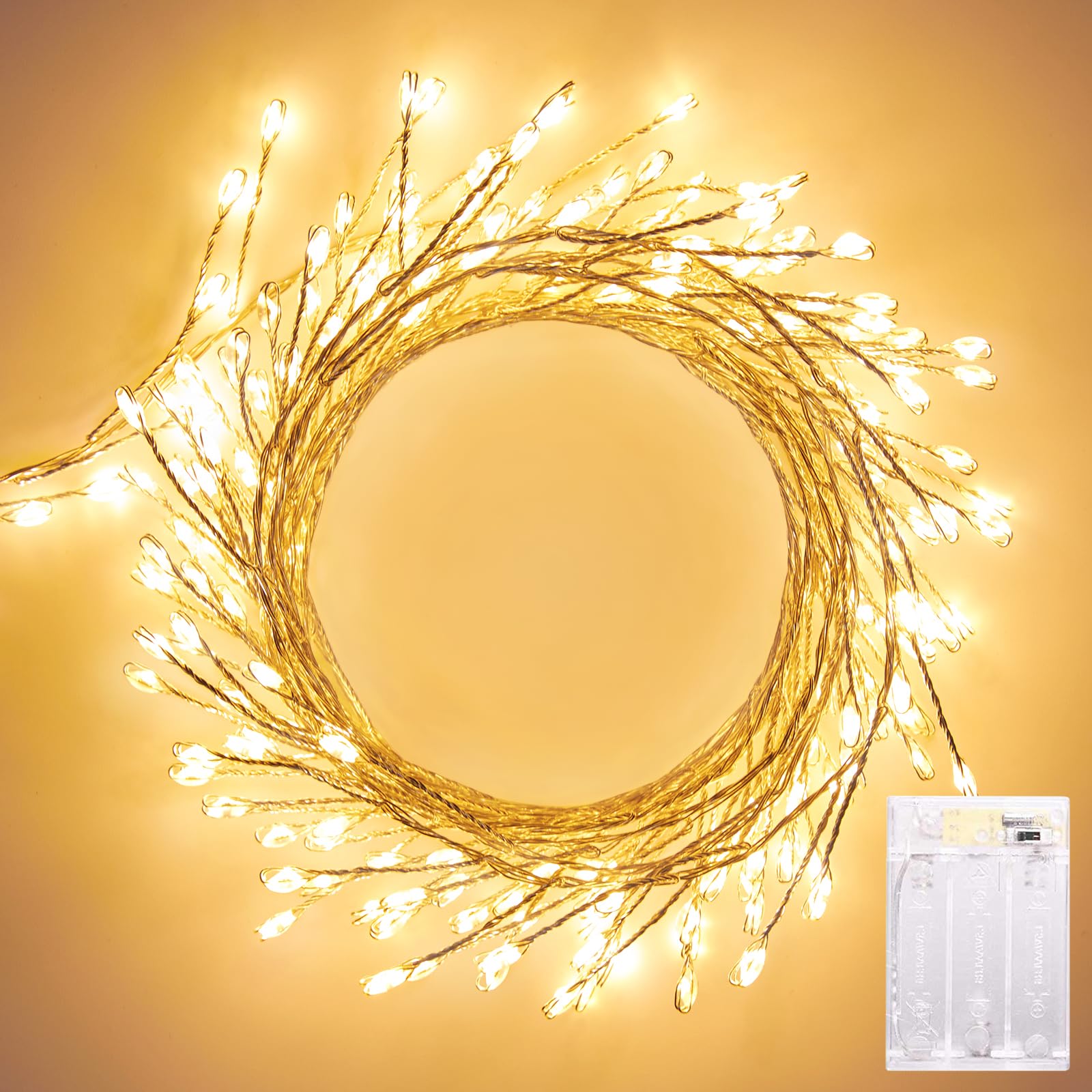 10 Feet / 120 LED / Warm White / Silver Wire