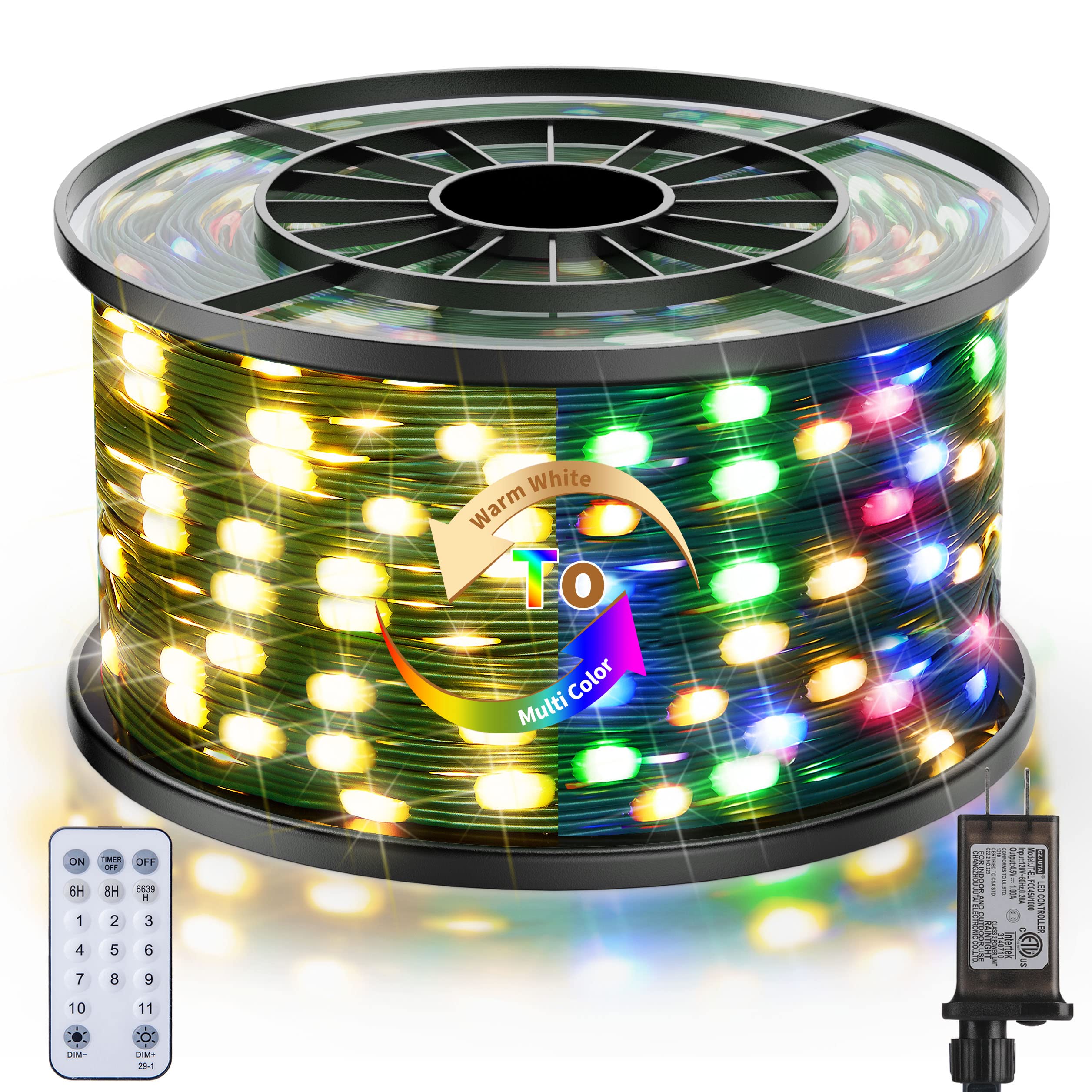 1 x 337 Feet / 1000 LED / Warm White and Multicolor
