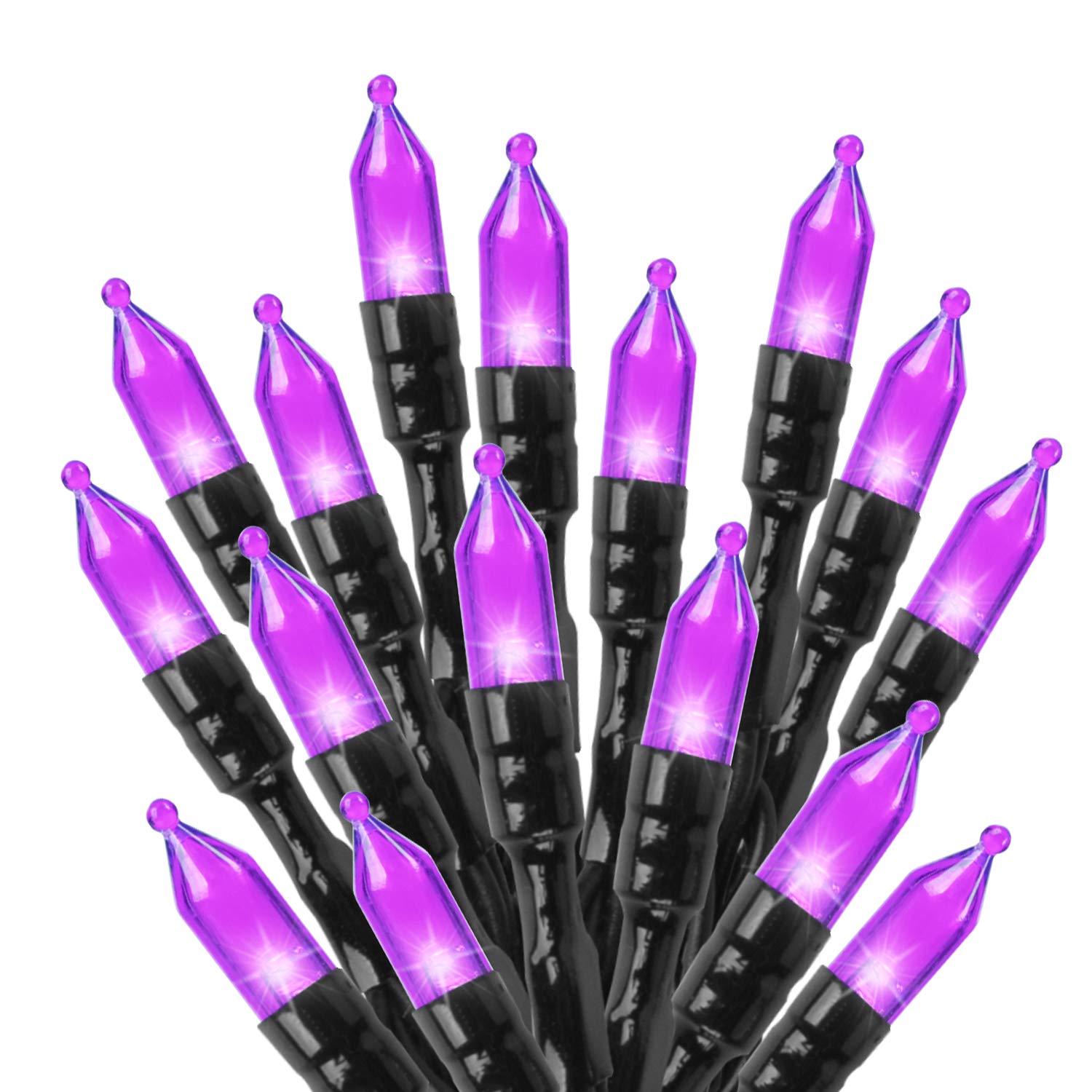 33 Feet / 100 LED / Purple / Black Wire