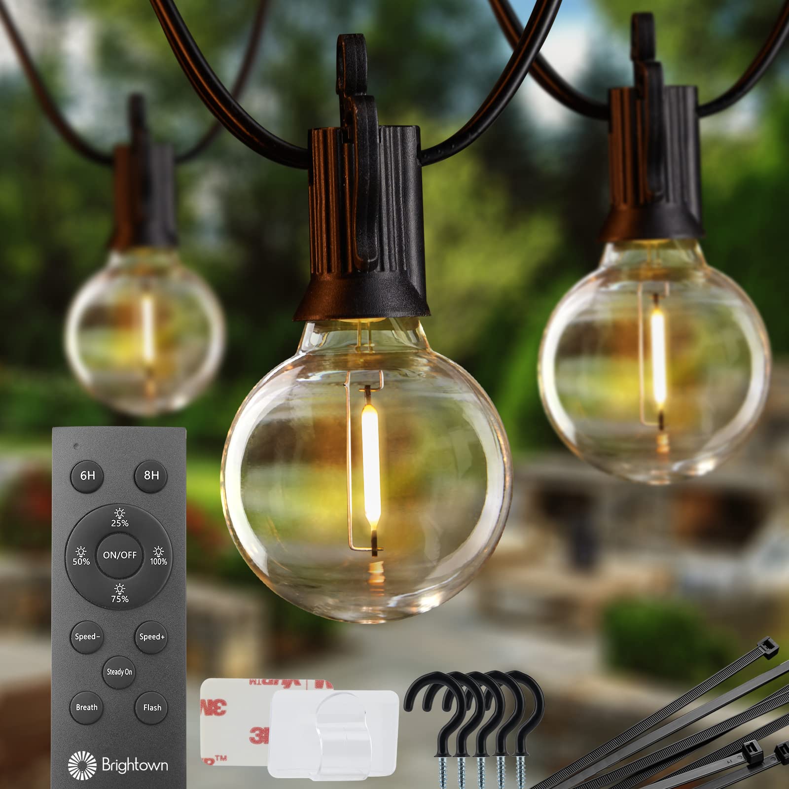 58 Feet / 25 LED / Warm White / Remote and Clips Hooks Zip Ties