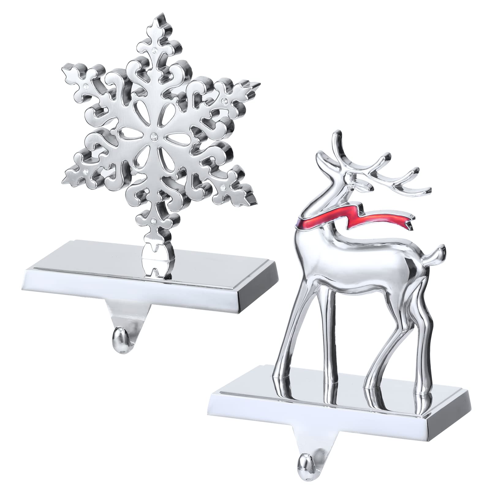 1 x Reindeer & Snowflake / Silver