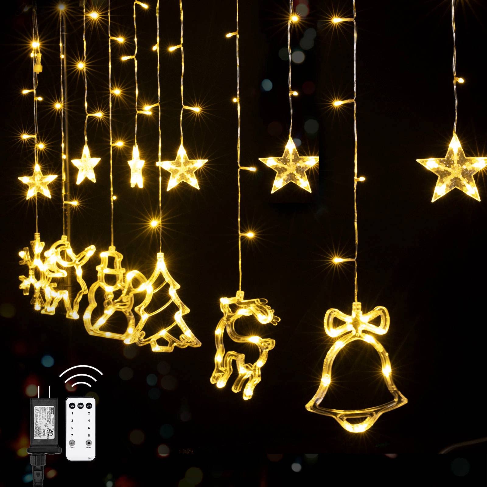 Christmas Twinkle Fairy Lights with Adapter & Remote, 8 Modes