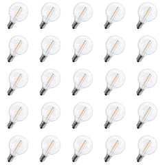 Solar G40 1W 3V Globe LED Light Bulbs, Warm White